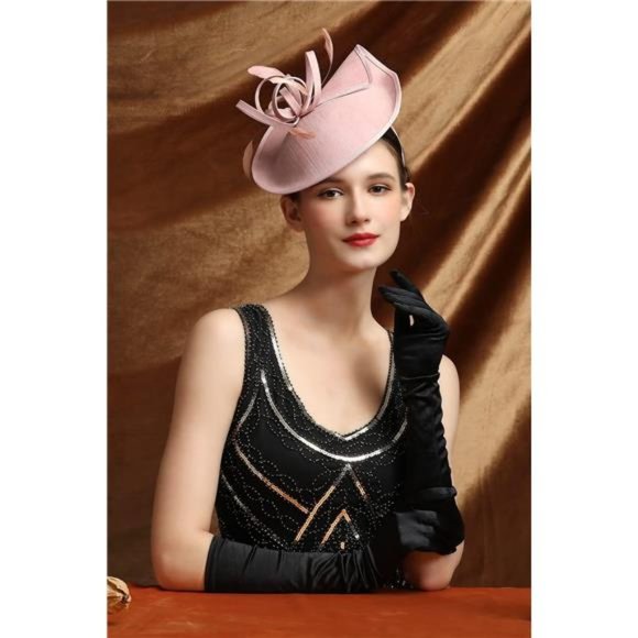 Fascinator Feather Tea Party Pillbox Derby Hat 2 Pink - Picture 2 of 7
